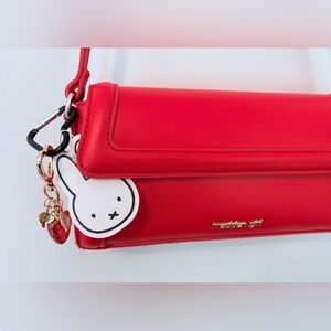 Red Madden Girl Miffy Baguette Shoulder Purse Bag